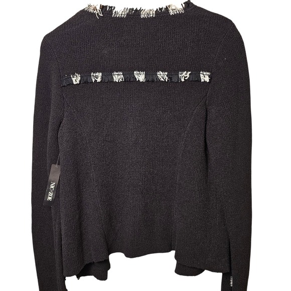 NIC+ZOE Black Textured Open Front Cardigan Sweater Jacket Size M NWT Retail $178 - Picture 10 of 13